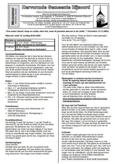 weekbrief van deze week